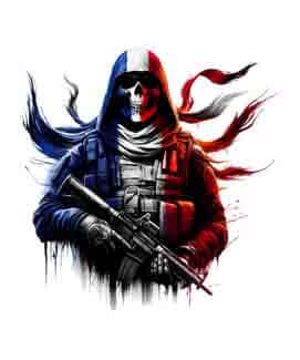 Bling Art Tribal Tattoo Instant Digital Download - French Patriot - Hooded Maverick 1