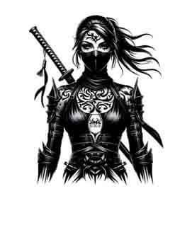 Samurai Ninja Woman - Instant Digital Download