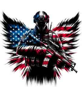 Bling Art Tribal Tattoo Instant Digital Download - American Patriot - Winged Forerunner 1