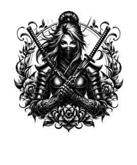 Samurai Ninja Woman - Instant Digital Download