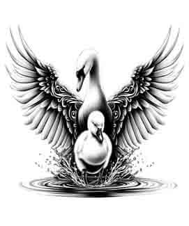Swan Family - Instant Digital Download