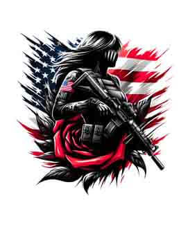 Bling Art Tribal Tattoo Instant Digital Download - American Patriot - Rose Resilience 1