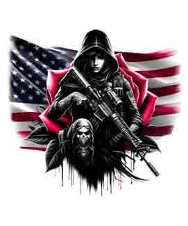 Bling Art Tribal Tattoo Instant Digital Download - American Patriot - Rose Punisher 1
