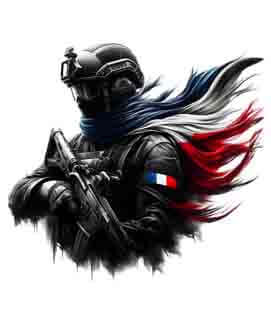 Bling Art Tribal Tattoo Instant Digital Download - French Patriot - Modern Warrior 1