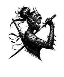 Samurai Ninja Woman - Instant Digital Download