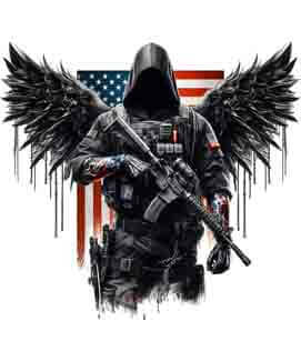 Bling Art Tribal Tattoo Instant Digital Download - American Patriot - Winged Phantom 1