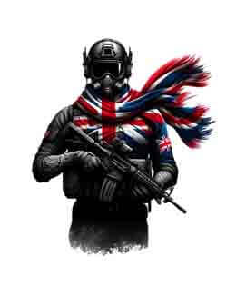 Bling Art Tribal Tattoo Instant Digital Download - British Patriot Soldier -Bold 1