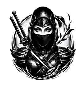 Samurai Ninja Woman - Instant Digital Download