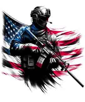 Bling Art Tribal Tattoo Instant Digital Download - American Patriot - Flagbearer of Freedom 1
