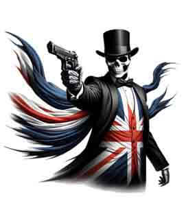 Bling Art Tribal Tattoo Instant Digital Download - British Patriot - Phantom Bullet 1