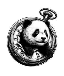 Panda in Time - Instant Digital Download
