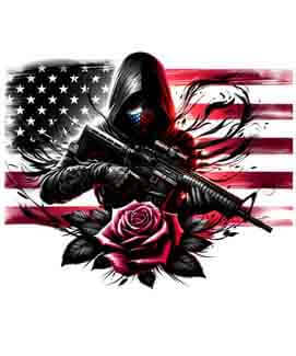 Bling Art Tribal Tattoo Instant Digital Download - American Patriot - Rose Vanguard 1