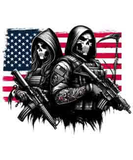 Bling Art Tribal Tattoo Instant Digital Download - American Patriot - Grim Reaper Mercenaries 1
