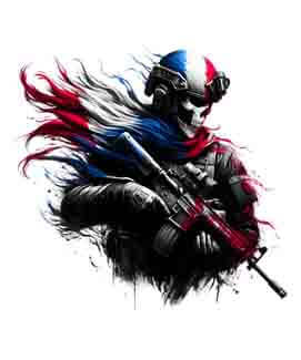 Bling Art Tribal Tattoo Instant Digital Download - French Patriot - Shadow of Peace 1