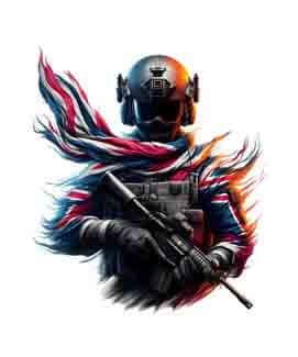 Bling Art Tribal Tattoo Instant Digital Download - British Patriot Soldier - Free Spirit 1