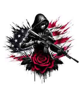 Bling Art Tribal Tattoo Instant Digital Download - American Patriot - Rose Marksman 1