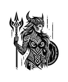 Viking Warrior Shield Maiden - Overseer - Instant Digital Download