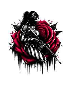 Bling Art Tribal Tattoo Instant Digital Download - American Patriot - Rose Lieutenant 1