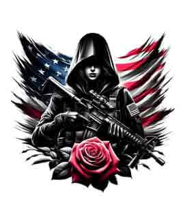 Bling Art Tribal Tattoo Instant Digital Download - American Patriot - Rose Decree 1