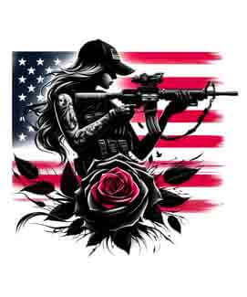 Bling Art Tribal Tattoo Instant Digital Download - American Patriot - Rose Guard 1