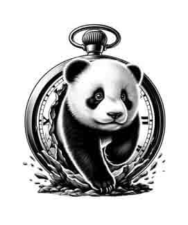 Panda in Time - Instant Digital Download