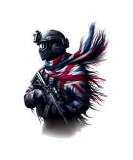 Bling Art Tribal Tattoo Instant Digital Download - British Patriot Soldier - Armed and Ready 1