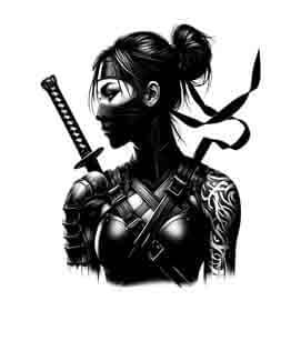 Samurai Ninja Woman - Instant Digital Download