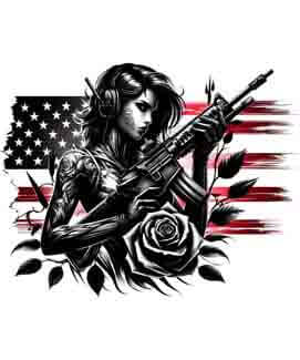 Bling Art Tribal Tattoo Instant Digital Download - American Patriot - Rose Thorn 1