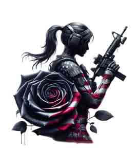 Bling Art Tribal Tattoo Instant Digital Download - American Patriot - Rose Black Crimson 1