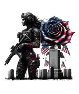 Bling Art Tribal Tattoo Instant Digital Download - American Patriot - Rose Anguished Fallen 1