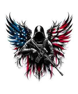Bling Art Tribal Tattoo Instant Digital Download - American Patriot - Raven Shadow 1