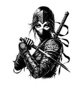 Samurai Ninja Woman - Instant Digital Download