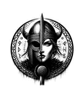 Viking Warrior Shield Maiden Dual - Instant Digital Download