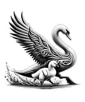 Swan Family - Instant Digital Download