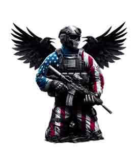 Bling Art Tribal Tattoo Instant Digital Download - American Patriot - Raven Doomed Watchman 1