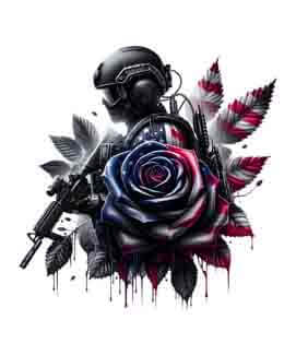Bling Art Tribal Tattoo Instant Digital Download - American Patriot - Rose Freedom 1