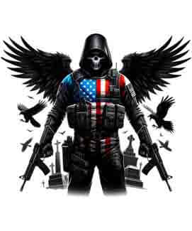 Bling Art Tribal Tattoo Instant Digital Download - American Patriot - Raven Ravenheart 1