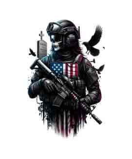 Bling Art Tribal Tattoo Instant Digital Download - American Patriot - Raven Shadow Hunter 1
