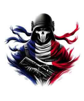 Bling Art Tribal Tattoo Instant Digital Download - French Patriot - Patrolman 1