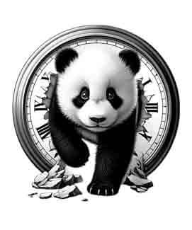 Panda in Time - Instant Digital Download