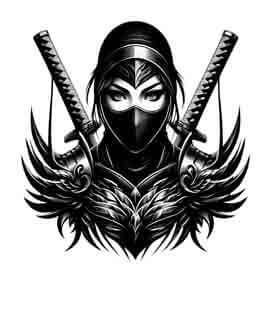 Samurai Ninja Woman - Instant Digital Download