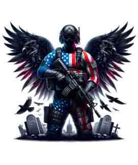 American Patriot Raven - Echoes of Battle - Instant Digital Download