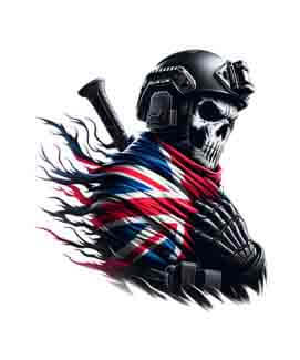 Bling Art Tribal Tattoo Instant Digital Download - British Patriot Soldier - Ghost 1