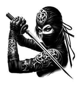 Samurai Ninja Woman - Instant Digital Download