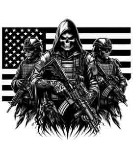 Bling Art Tribal Tattoo Instant Digital Download - American Patriot - Death's Brigade 1