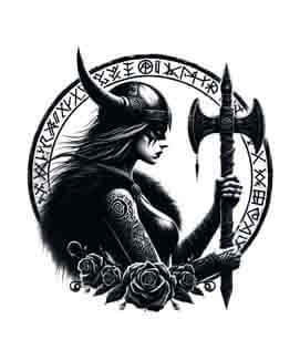 Viking Warrior Shield Maiden - Dark Omen - Instant Digital Download