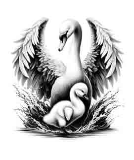 Swan Family - Instant Digital Download