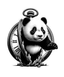 Panda in Time - Instant Digital Download