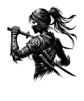 Samurai Ninja Woman - Instant Digital Download