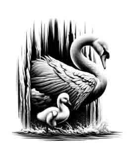 Swan Family - Instant Digital Download